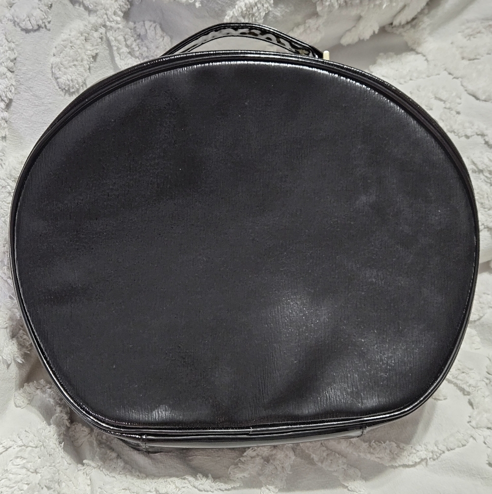 Lancome Paris Large Black Cosmetic Makeup Travel Bag With Gold + Pink Details - Picture 4 of 10